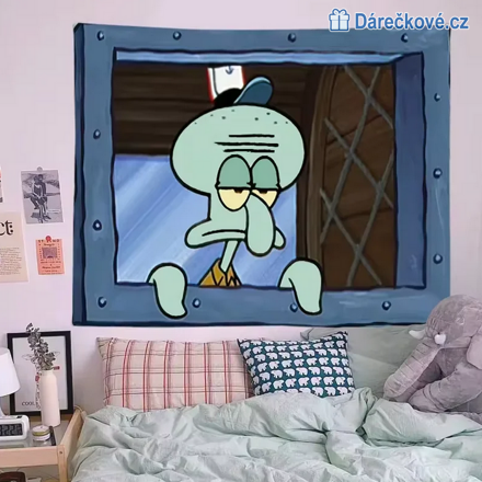 Spongebob, samolepka na zeď, vel. 100 x 70cm Sépiák 