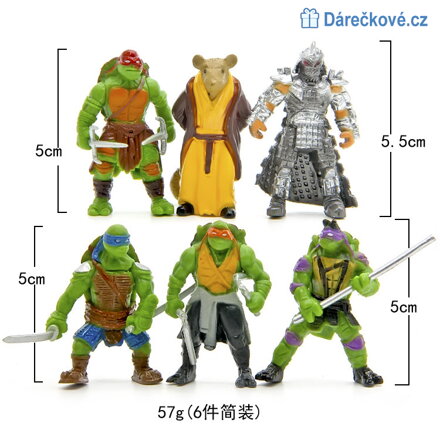Figurky Ninja želva, 6 kusů, vel. 5cm Figurky Ninja želva, 6 kusů, vel. 5cm