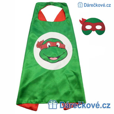 Plášť Ninja želva s maskou - Raphaelo (karnevalový kostým)