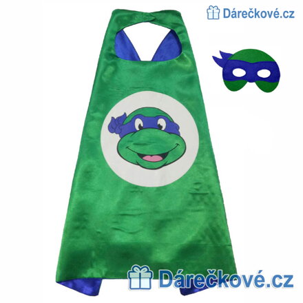 Plášť Ninja želva s maskou - Leonardo (karnevalový kostým)