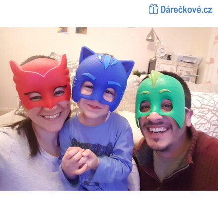 Plastová maska z pohádky PJ Masks (Pyžamasky), 3 barvy Plastová maska z pohádky PJ Masks (Pyžamasky), 3 barvy