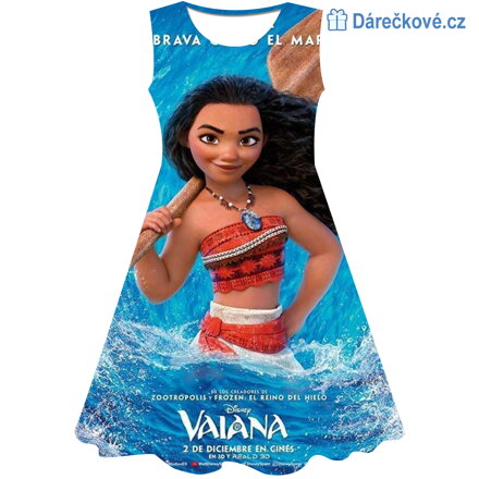 Krásné letní dívčí šaty s motivem Odvážná Vaiana (Moana), typ 3