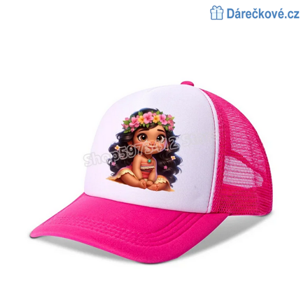 Dětská kšiltovka z pohádky Odvážná Vaiana (Moana) - růžová
