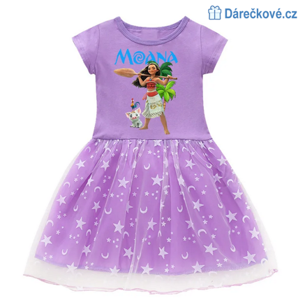 Krásné letní dívčí šaty s motivem Odvážná Vaiana (Moana)