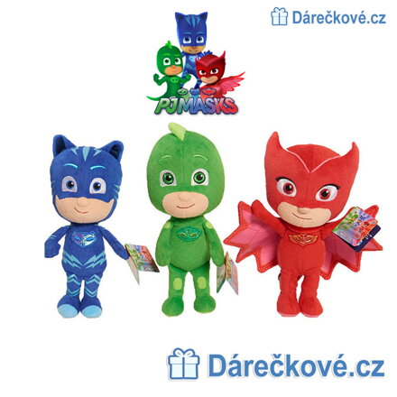 3x plyšová postavička z pohádky PJ Masks (Pyžamasky)