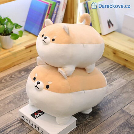 Plyšový polštář pejsek Shiba Inu Corgi, výběr barev