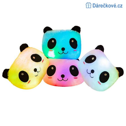 Svítící plyšový Led polštář Panda, výběr barev
