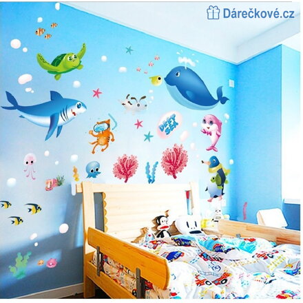 Mořská dětská samolepka na zeď, vel. 70x50 Mořská dětská samolepka na zeď, vel. 70x50
