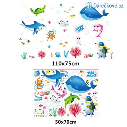 Mořská dětská samolepka na zeď, vel. 70x50 Mořská dětská samolepka na zeď, vel. 70x50