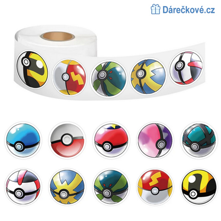 500 ks samolepek Pokeball - Pokemon