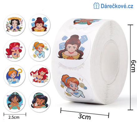500 ks samolepek Princezny