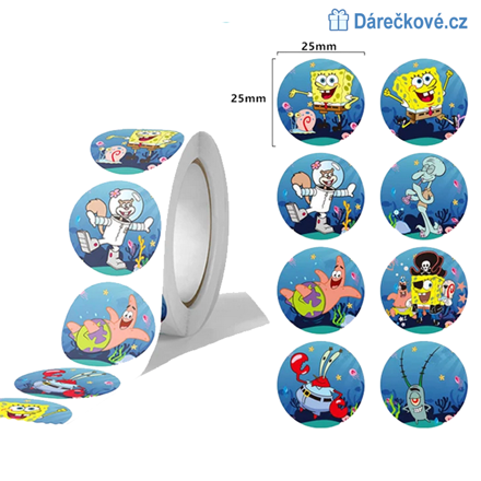 500 ks samolepek Spongebob. typ 1