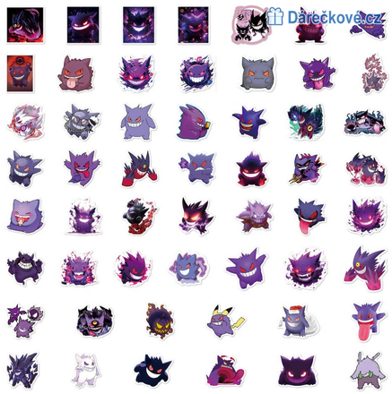 50 ks samolepek Pokemon Gengar