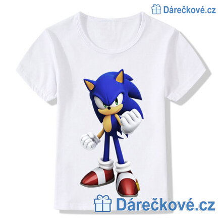 Dětské tričko z pohádky Ježek Sonic – bílé, typ1