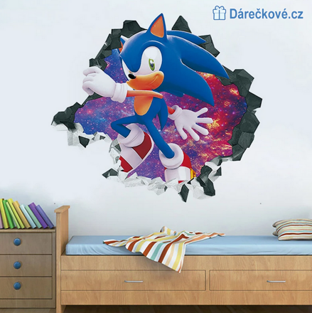 Samolepka Sonic, samolepka na zeď, vel. 47x47cm, typ 1