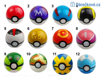 Pokeball Pokemon Go, vel. 7cm, výběr z 12 barev 