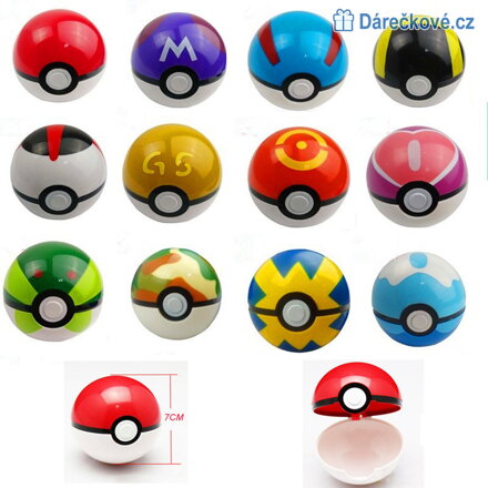 Pokeball Pokemon Go, vel. 7cm, výběr z 12 barev 