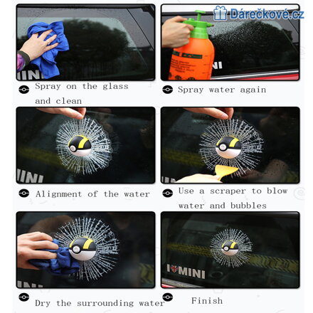3D zábavná samolepka Pokemon Go na auto