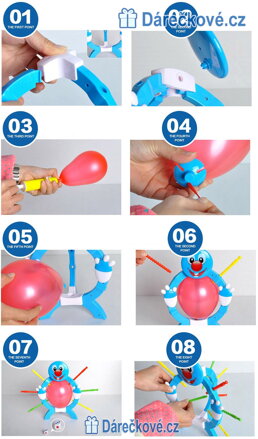 Zábavná rodinná společenská hra Praskni balonek (boom boom balloon) - modrý