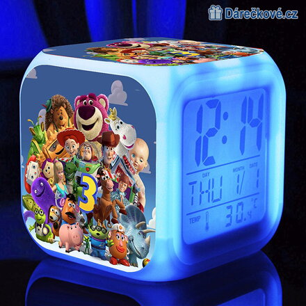 Toy Story – digitální LED budík (hodiny), 7 barev