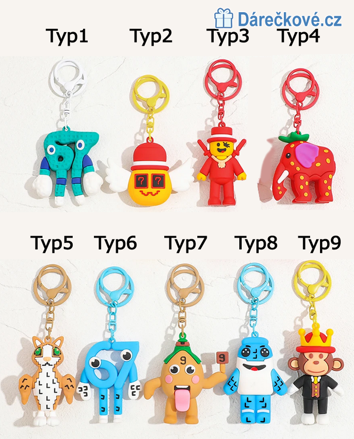 Klíčenky z Roblox hry Steal a Brainrot, 9 typů