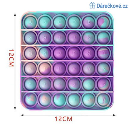 POP IT antistresová hra ve tvaru čtverce - modrofialový