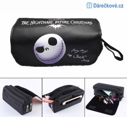 Školní penál na zip z pohádky Ukradené Vánoce (The Nightmare Before Christmas)