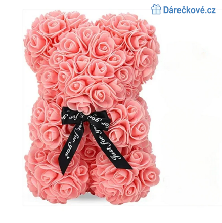 Valentýnový Medvídek z růží pro zamilované, 25cm