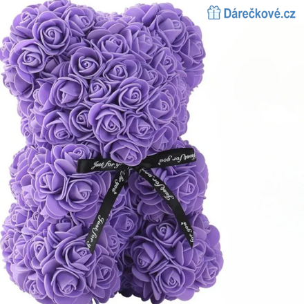 Valentýnový Medvídek z růží pro zamilované, 25cm