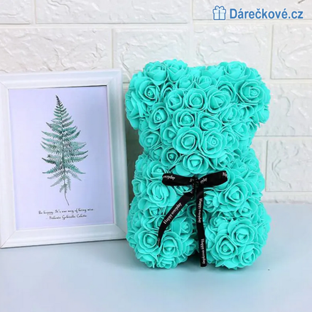Valentýnový Medvídek z růží pro zamilované, 25cm