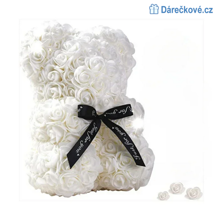 Valentýnový Medvídek z růží pro zamilované, 25cm