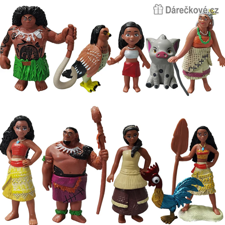 Figurky z pohádky Odvážná Vaiana (Moana), 10ks