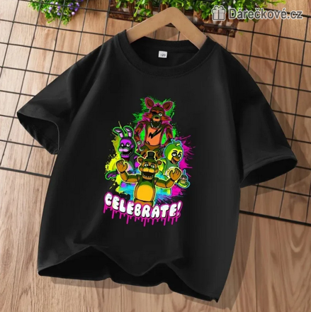 Tričko Five Nights at Freddy's černé | FNAF herní tričko - typ 5