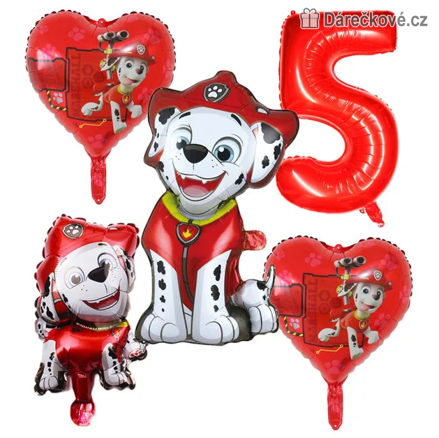 Tlapková patrola (Paw Patrol) narozeninový set balonků 5ks, typ 2