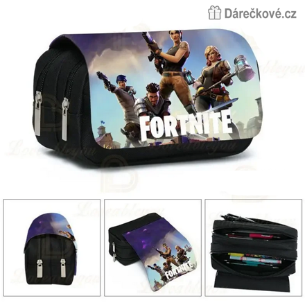 Školní penál Fortnite  na 2 zipy, typ 3