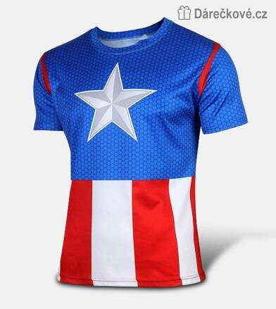 Pánské fitness tričko Kapitán Amerika 