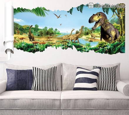 Dinosauři plakát typ 1, samolepka na zeď, vel. 90x46cm