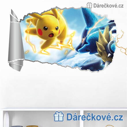 Pokemon, samolepka na zeď, typ 2 – Pikachu