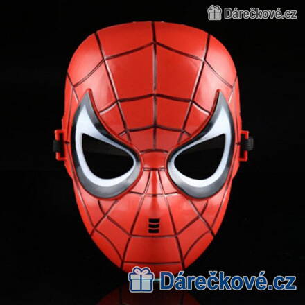 Svítící LED maska Spiderman, červená
