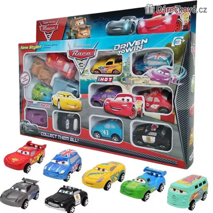 Set autíček 12ks Disney Pixar Cars (auta) 