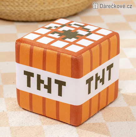 Minecraft TNT plyšová kostka 10/20/30 cm 