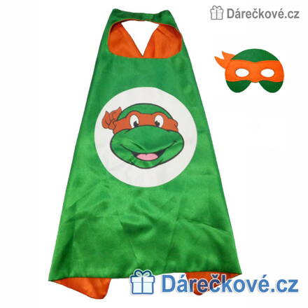 Plášť Ninja želva s maskou - Michelangelo (karnevalový kostým)