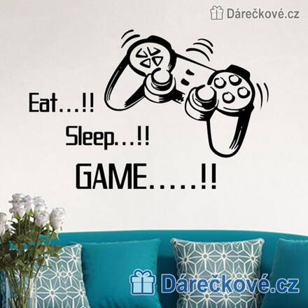 Samolepka na zeď Game, vel. 57x43cm
