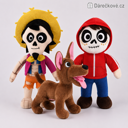 Plyšové hračky COCO Pixar 30 cm | Hector, Miguel a Dante plyšáci