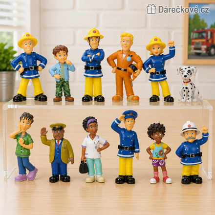 12 figurek Požárník Sam 3–6 cm | Sada figurek z oblíbeného seriálu