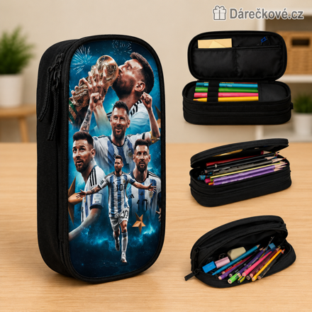Messi školní fotbalový penál | Penál na zip pro fanoušky Lionela Messiho
