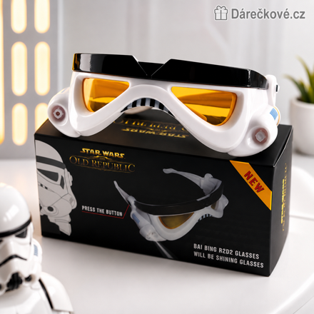 Star Wars LED brýle Stormtrooper 16 cm | Bílé svítící brýle Hvězdné války
