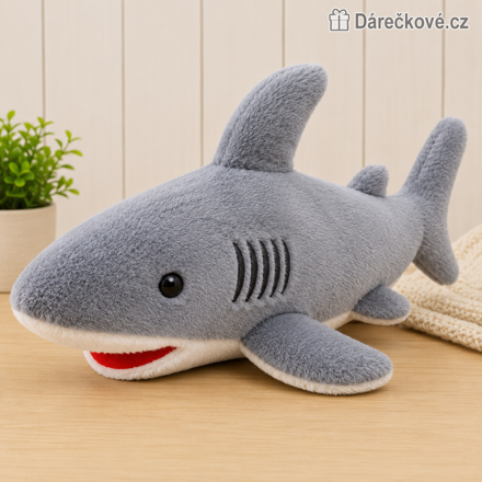 Plyšový žralok 40 cm | Hebký plyšák žralok pro děti