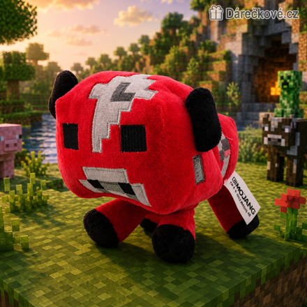 Minecraft plyšový červený Mooshroom 16 cm | Plyšák Minecraft pro děti