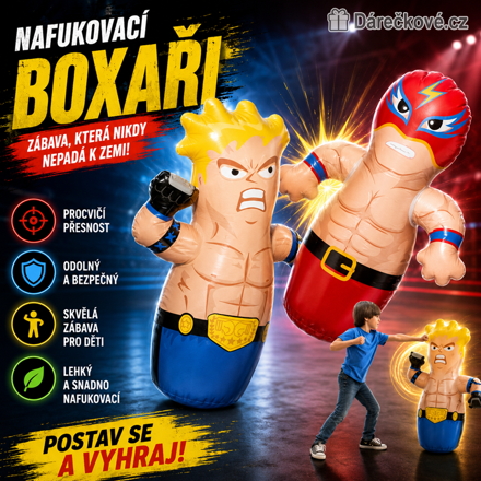 Nafukovací boxovací pytel 90 cm | Dětský boxovací panák